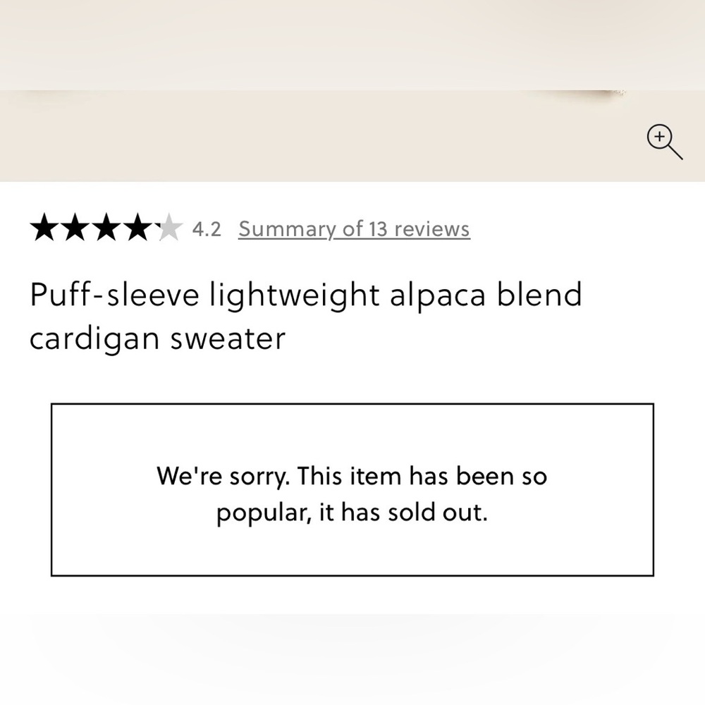 NWT J. Crew Puff Sleeve Alpaca Blend Tan Cardigan Sweater L - Picture 7 of 9